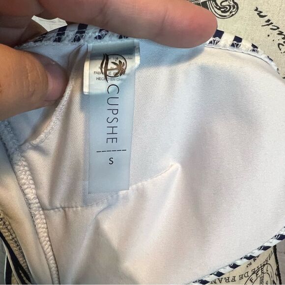 Cupshe tea lavender bikini top high neck tie back size small - Picture 7 of 8